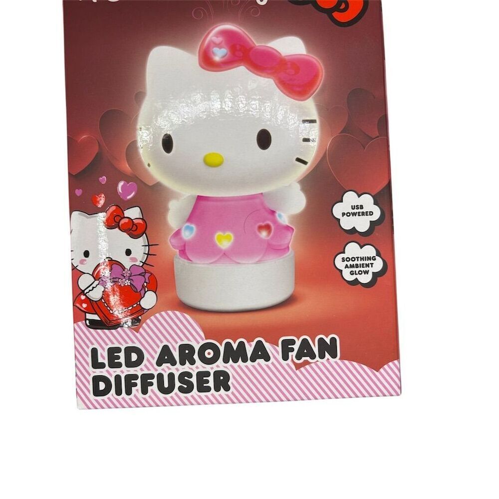 Hello Kitty Pink LED Aroma Fan Diffuser USB Bedroom Decor - Picture 2 of 3